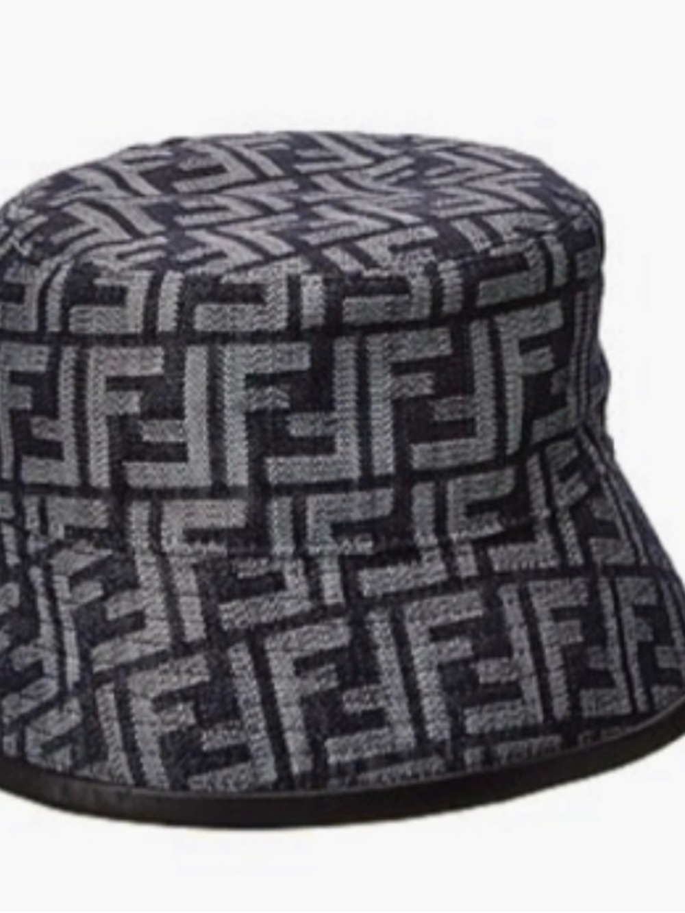 Fendi FF Reversible Bucket Hat Black Gray Logo Monogram Unisex Made in Italy